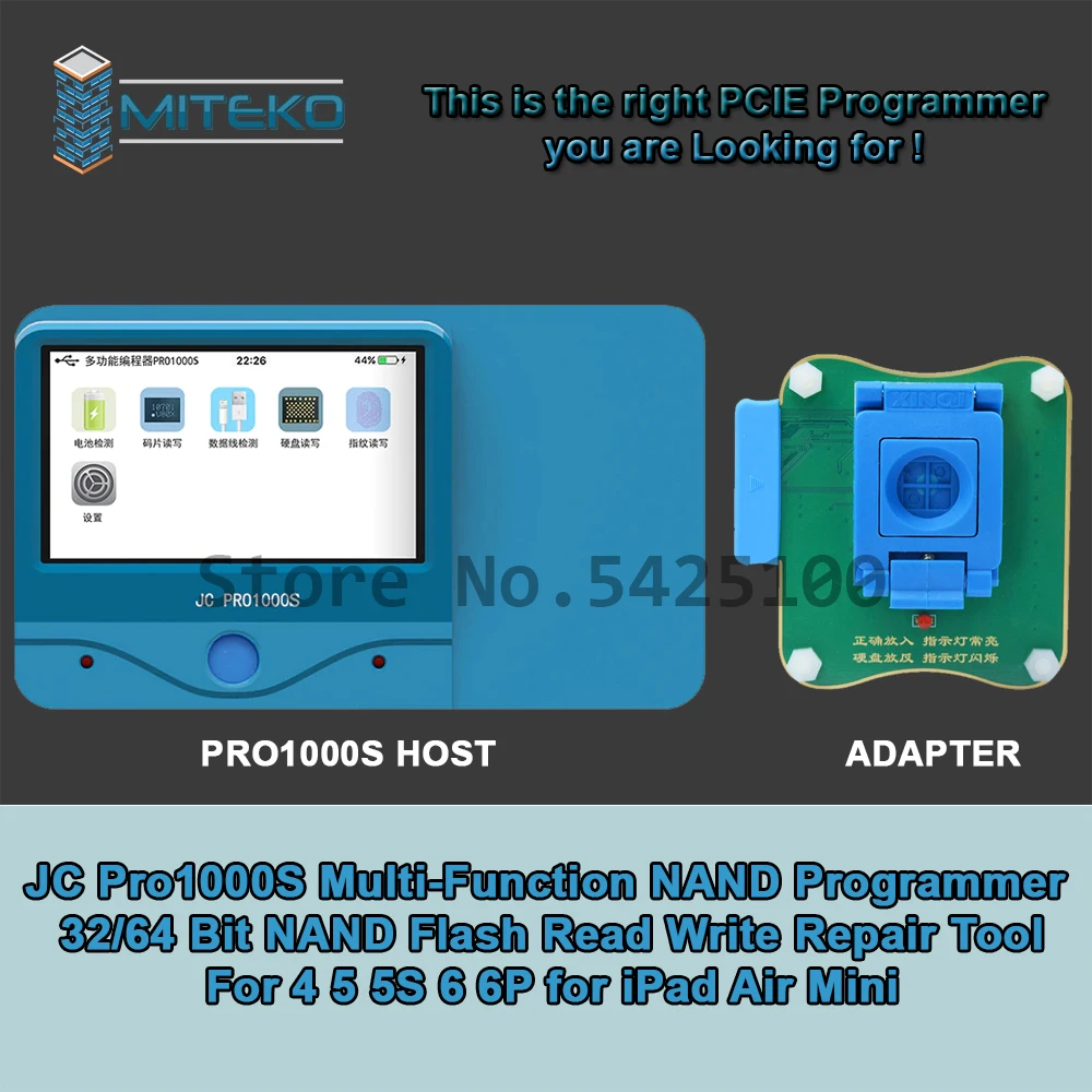 Adapter and Host JC Pro1000S Многофункциональный NAND программатор 32/64 бит NAND Flash Read Write Repair Tool для 4 5 5S 6 6P для Air Mini - Цвет: Adapter and Host