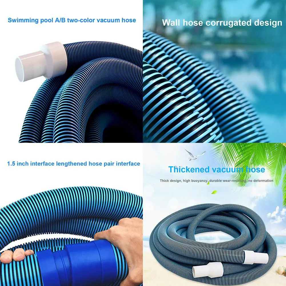 1.5 Inch Heavy Duty Pool Silicone Vacuum Hose Tubing With Swivel Cuff Swimming Pool Vacuum Hose Cleaning Accessories Drop Ship
