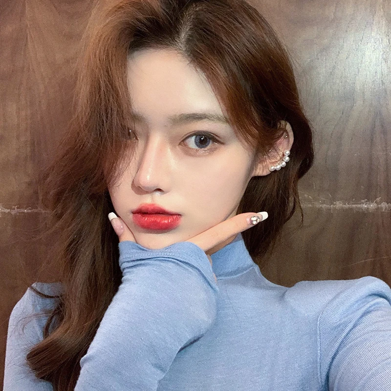 Не мейнстрим ретро французский жемчужные серьги-Клипсы из Южной Кореи