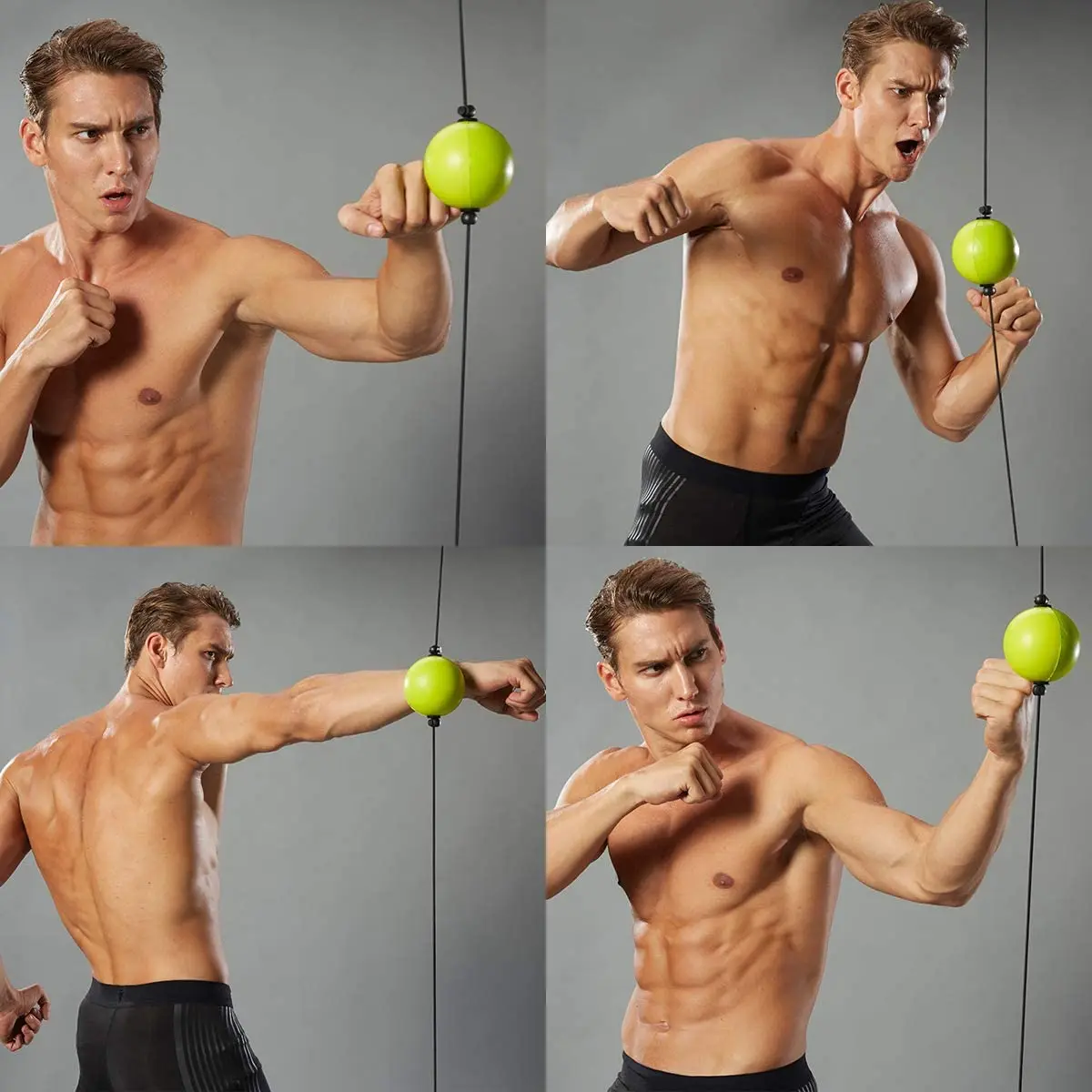 Height Adjustable Boxing Reflex Ball Speed Fight Ball Double End MMA Training Punching Bag PU for Home Muay Thai Workout
