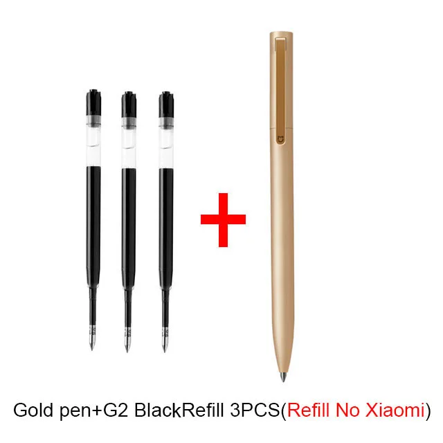 Оригинальные металлические ручки Xiaomi Mijia PREMEC Smooth Switzerland Refill 0,5 мм авторучки для письма алюминиевые ручки из сплава - Цвет: G and Black refill