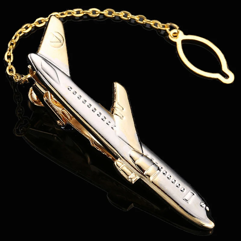 High grade men's business tie clip high quality enamel music aircraft modeling design tie clip / retail