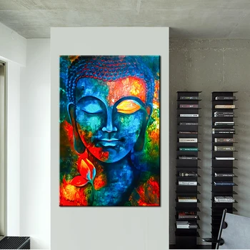 

Modern Buddhism Lord Buddha Oil Painting on Canvas Posters and Prints Cuadros Wall Pictures For Living Room Frameless