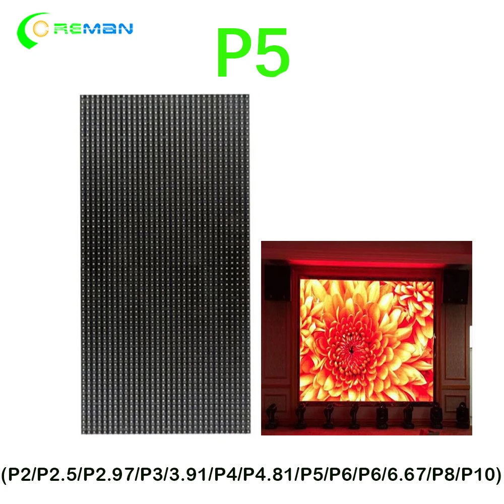 Светодиодный модуль P5 для помещений размер 32x64 точек 160x320 мм внутренний