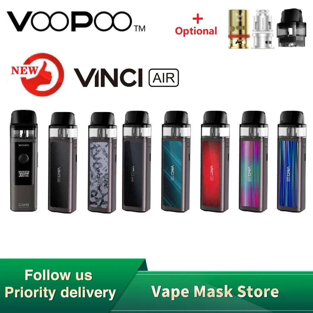 Новый оригинальный комплект VOOPOO VINCI AIR Pod 900 мАч батарея и 4 мл система GENE. AI чип MTL