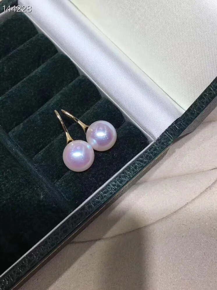 Хорошее ювелирное изделие, чистый 18 K Белый Золотой, натуральная пресноводная вода, 7-8 мм, белые жемчужные серьги для женщин, серьги с тонким жемчугом