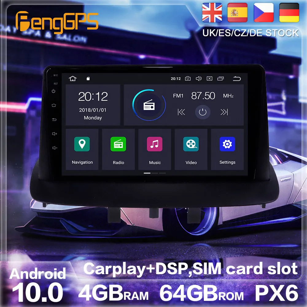Android 10 0 PX6 Радио Стерео GPS навигация для Renault Megane 3 2009 2015 Автомобильный DVD Плеер