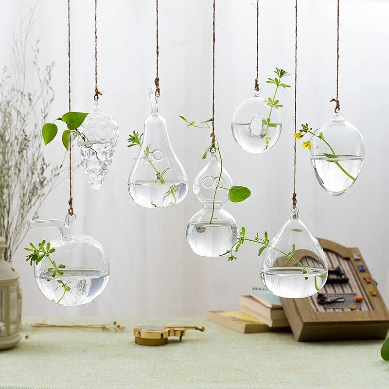 Творческий гидропоники ваза DIY прозрачная подвесная садок для рыбы аквариумный