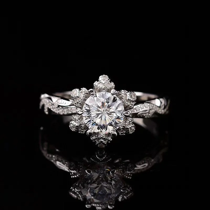 Moissanite кольцо Супер Роскошный стиль 2.00ct D VVS серебро 925 ювелирные изделия на заказ
