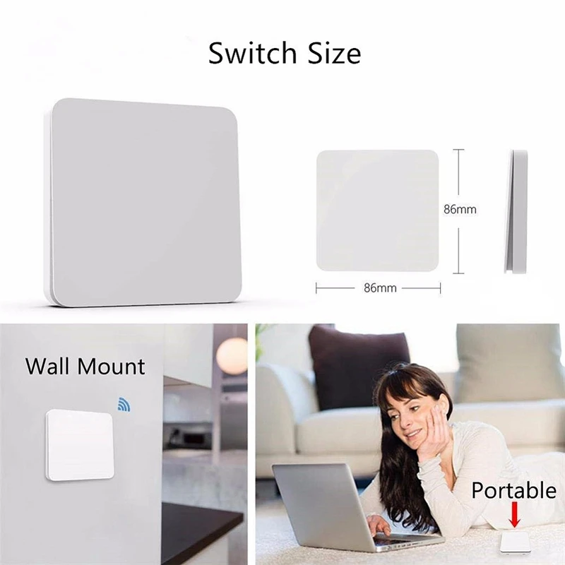 

BMBY-Wireless Switch, Self-Powered No Battery No Wiring Needed, Remote Control Light Lamps, Ventilator, Exhaust Fan
