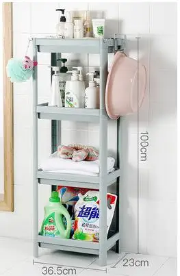 blue-4 tier Бытовой стеллаж для хранения, полка для дома, органайзер, комбинированный пластиковый пол, гостиная, кухня, ванная комната - Цвет: blue-4 tier