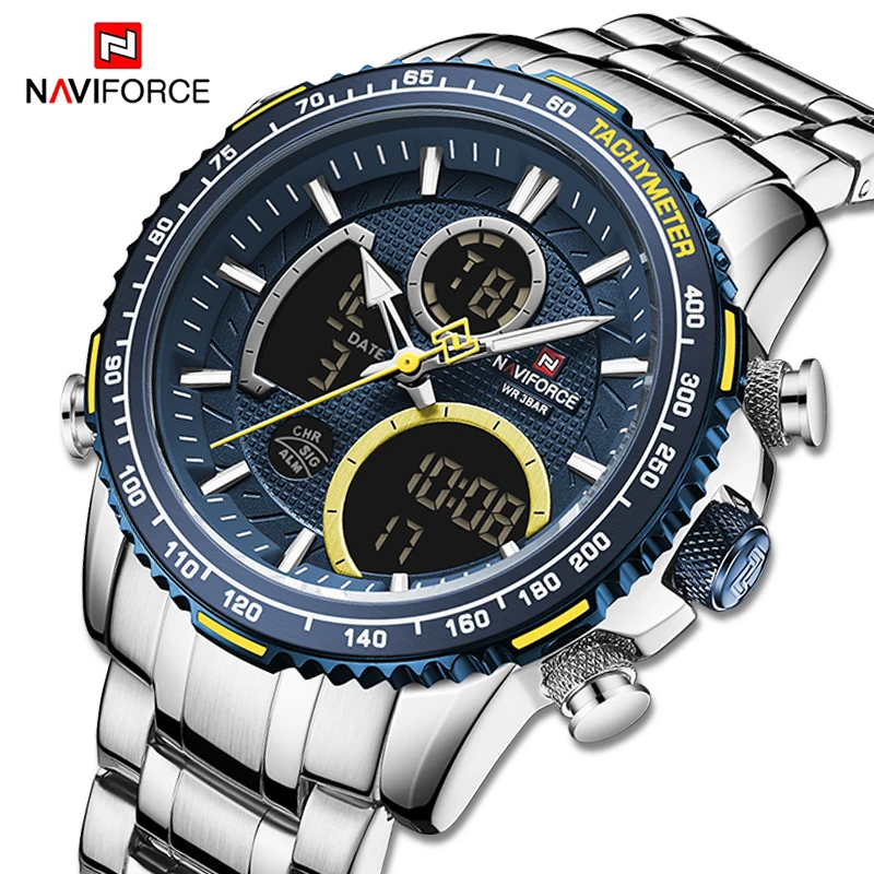 

NAVIFORCE Luxury Brand Men Watch Big Dial Sport Waterproof Chronograph Quartz Casual Wristwatch Date Man Clock Relogio Masculino