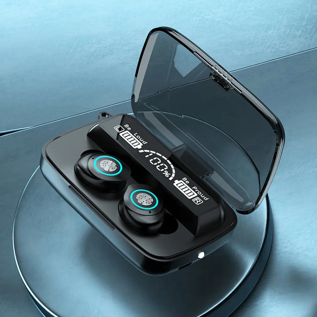 M17 Wireless Headsets LED 3 Screen Digital Display Noise Reduction Sports Headsets 9D Stereo Hifi Bass Touch With Mic