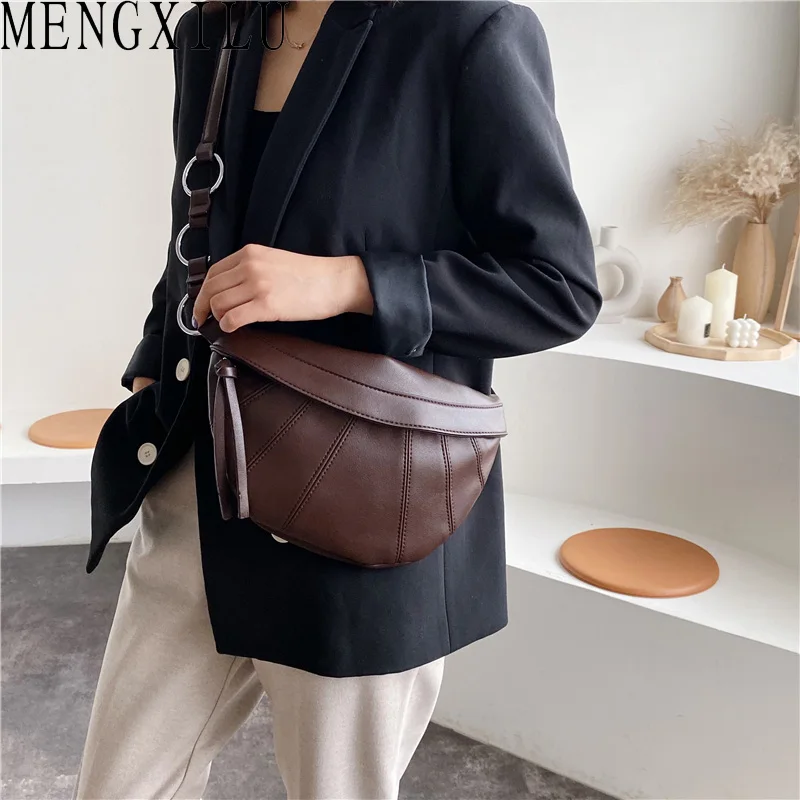 

MENGXILU Casual Patchwork Leather Crossbody Bags For Women PU Shoulder Bag Cell Phone Pocket Money Purse Female Messenger Bags