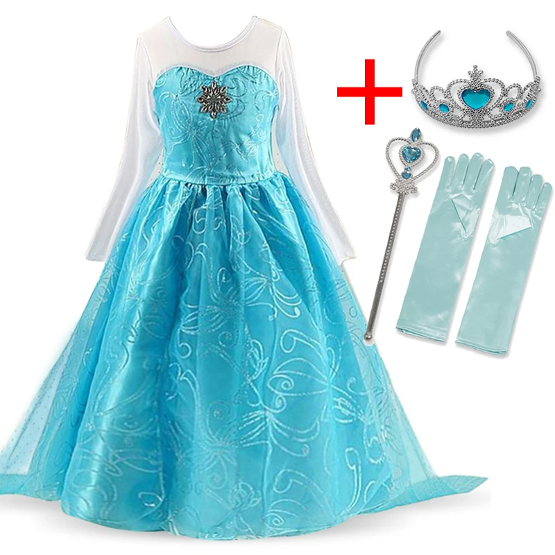 Детские платья для девочек; платье Эльзы; платье Снежной Королевы; платье принцессы Анны и Эльзы; детское платье для вечеринки; fantasia vestidos; Детский костюм на Хэллоуин