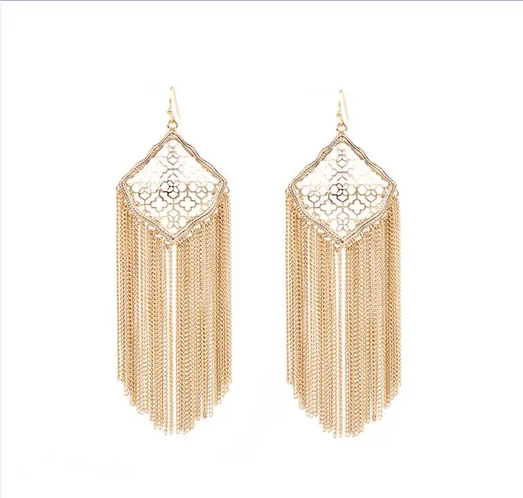 Gold Earrings Новое поступление, летние серьги-подвески с кисточками и кайтом, серьги в стиле бохо с кисточками Серебряного и золотого цветов - Окраска металла: Gold Earrings