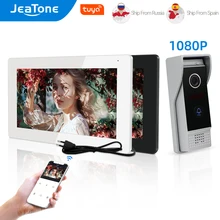 

JeaTone Tuya Wilress Smart Video Intercom System for Home 7 Inch Full Touch Screen Monitor with Wired 1080P FHD Video Door Phone