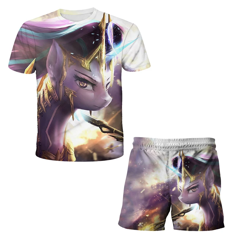 2020 комплект одежды для мальчиков и девочек Мой маленький пони милая летняя