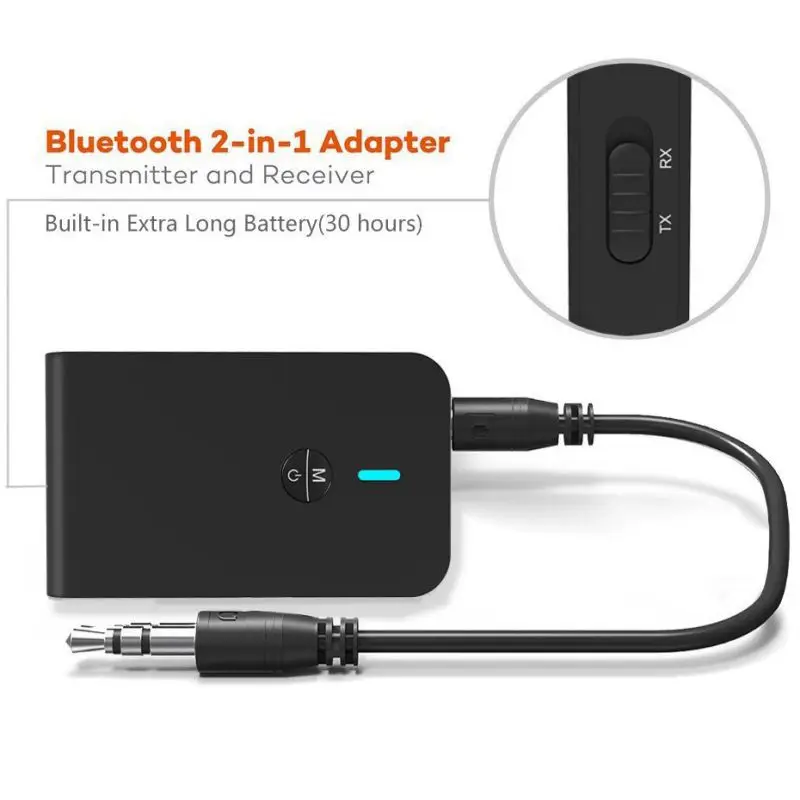 2 в 1 Bluetooth 5,0 передатчик приемник 3,5 мм стерео аудио адаптер для ТВ наушники колонки Беспроводной Bluetooth