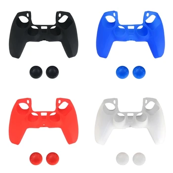 

Silicone Case Skin Protective Cover Joystick Thumb Stick Grips Cap for S-ony PS5 R91A