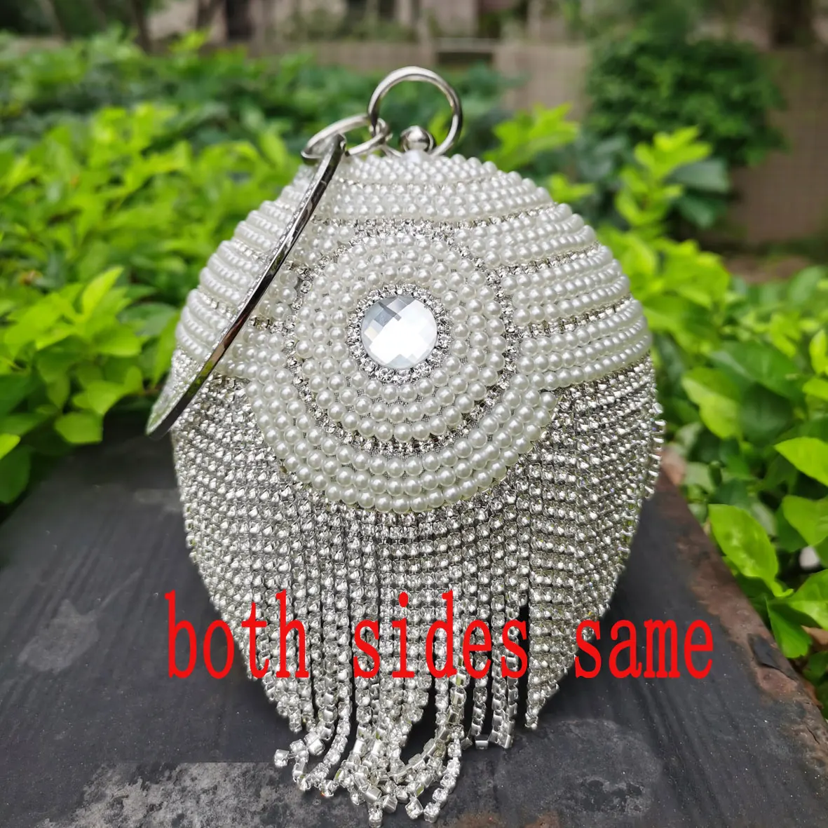 New Patent Eyecatching Shiny Diamante Clasp Ball Shape Shoulder Clutch  Handbag | eBay