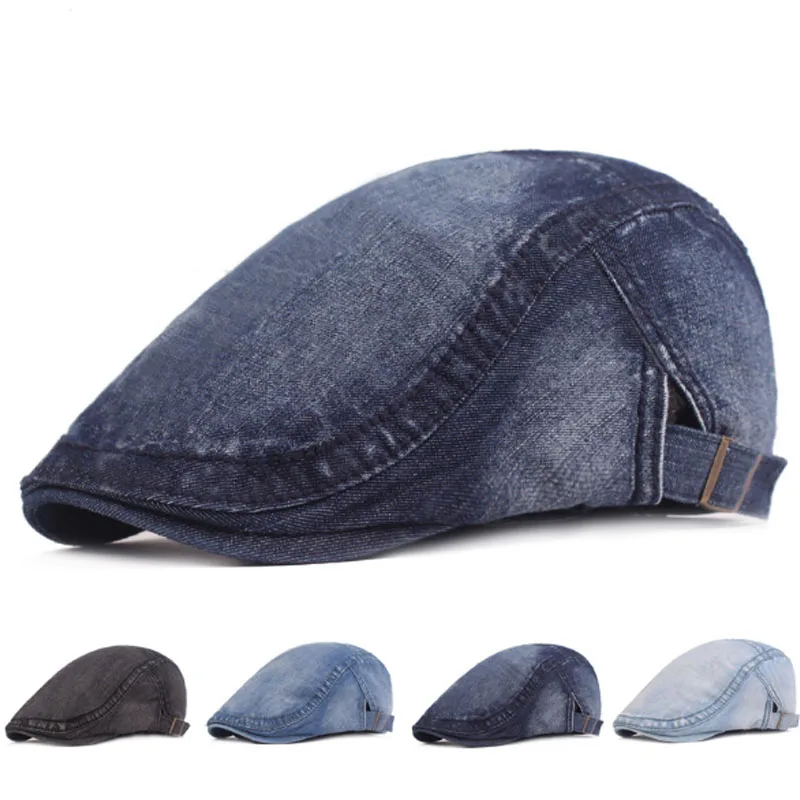 Fashion Summer Autumn Jeans Hats for Men Women High Quality Casual Unisex Denim Beret Caps OutDoors Flat Cap for Cowboy