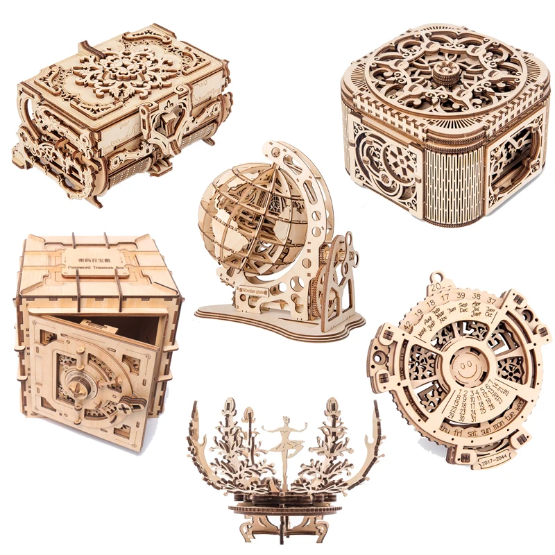 DIY Puzzle Model-Assembled-Toy Mechanical-Transmission Gift Wooden Creative Antique 3D
