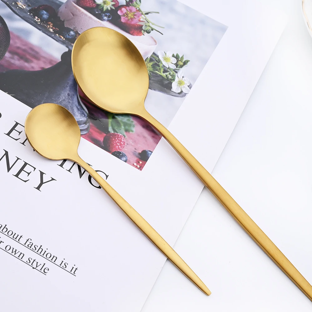 Description Picture 3 of itemDrmfiy Black Handle Gold Coffee Tableware Set 8/16/24/32 Spoon Dinnerware Bar Spoons Teaspoon Stirring Cutlery Set Kitchen Tool