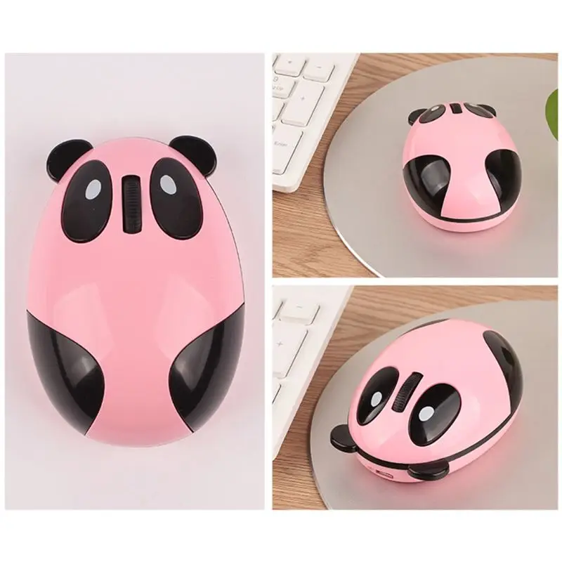 Rechargeable Wireless Bluetooth Mouse Cartoon Panda Mice for Laptop Phone Tablet M5TB