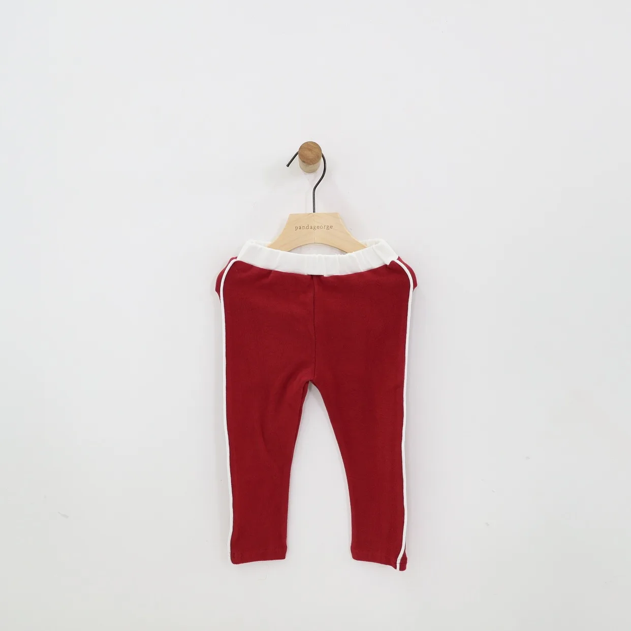 Jujube red Детские леггинсы новые осенние штаны эластичные хлопковые штаны с полосками сбоку - Цвет: Jujube red