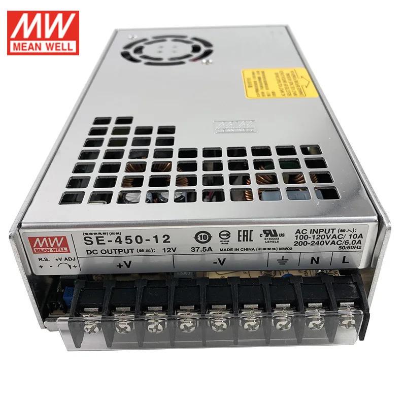 SE-450-12 MEAN WELL 450 Вт 12 в импульсный источник питания 110 В/220 В переменного тока