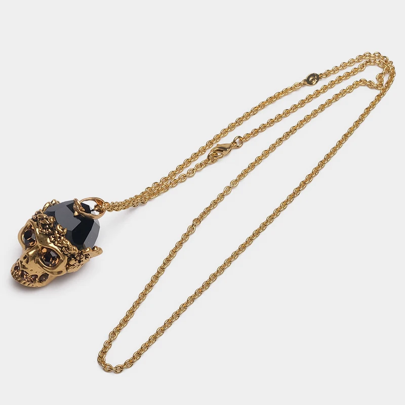 Винтажное ожерелье с подвеской в виде черепа - Окраска металла: black