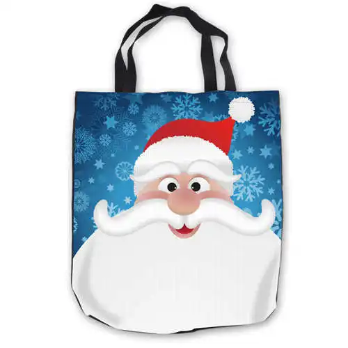 

Custom Canvas hristmas gift Santa (1) Tote Hand Bags Shopping Bag Casual Beach HandBags Foldable 180911-03-67