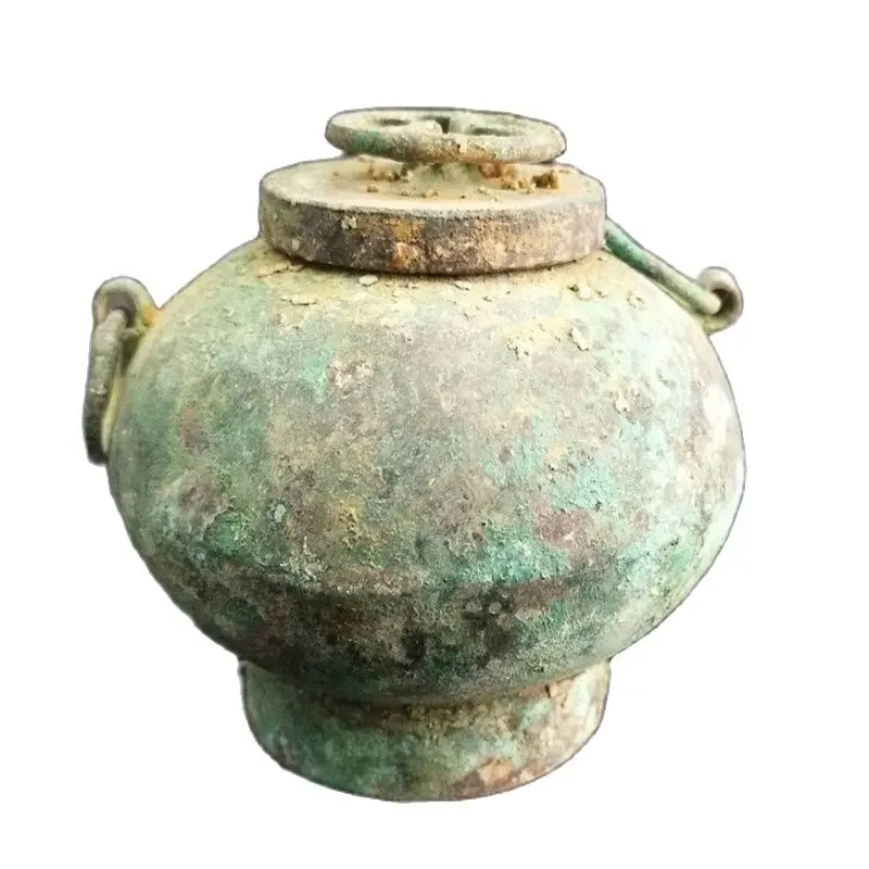 

Warring States, Han Dynasty bronze ornamentshome decorationtwo ears small pot