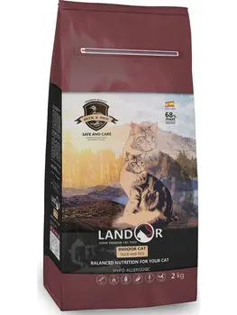 

Landor Indoor Cat сухой корм для кошек, живущих в помещении, Утка и рис, 10 кг.