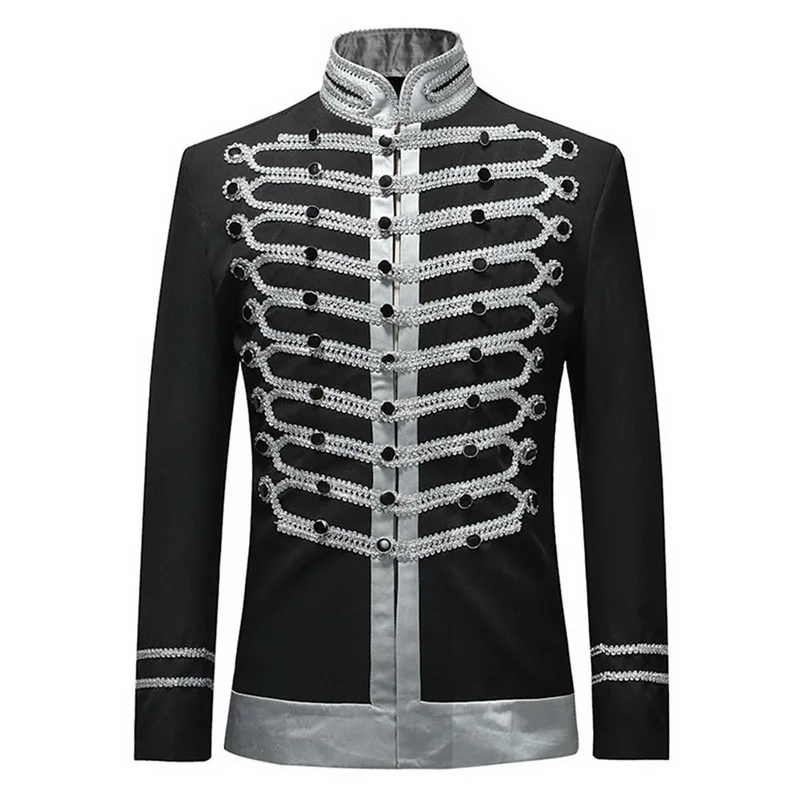 HEFLASHOR мужской однобортный пиджак мужской военный сценический костюм модный театральный костюм мужские вечерние Блейзер размера плюс пиджак