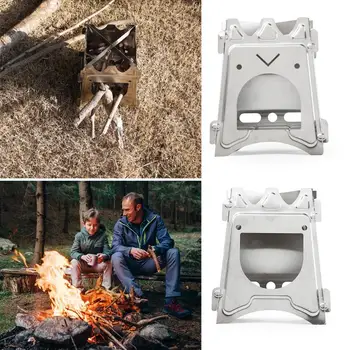 

Wood Stove Portable Folding Lovely Expression 304 Stainless Steel Firewood Stand Stove for Outdoor Camping Cooking Picnic