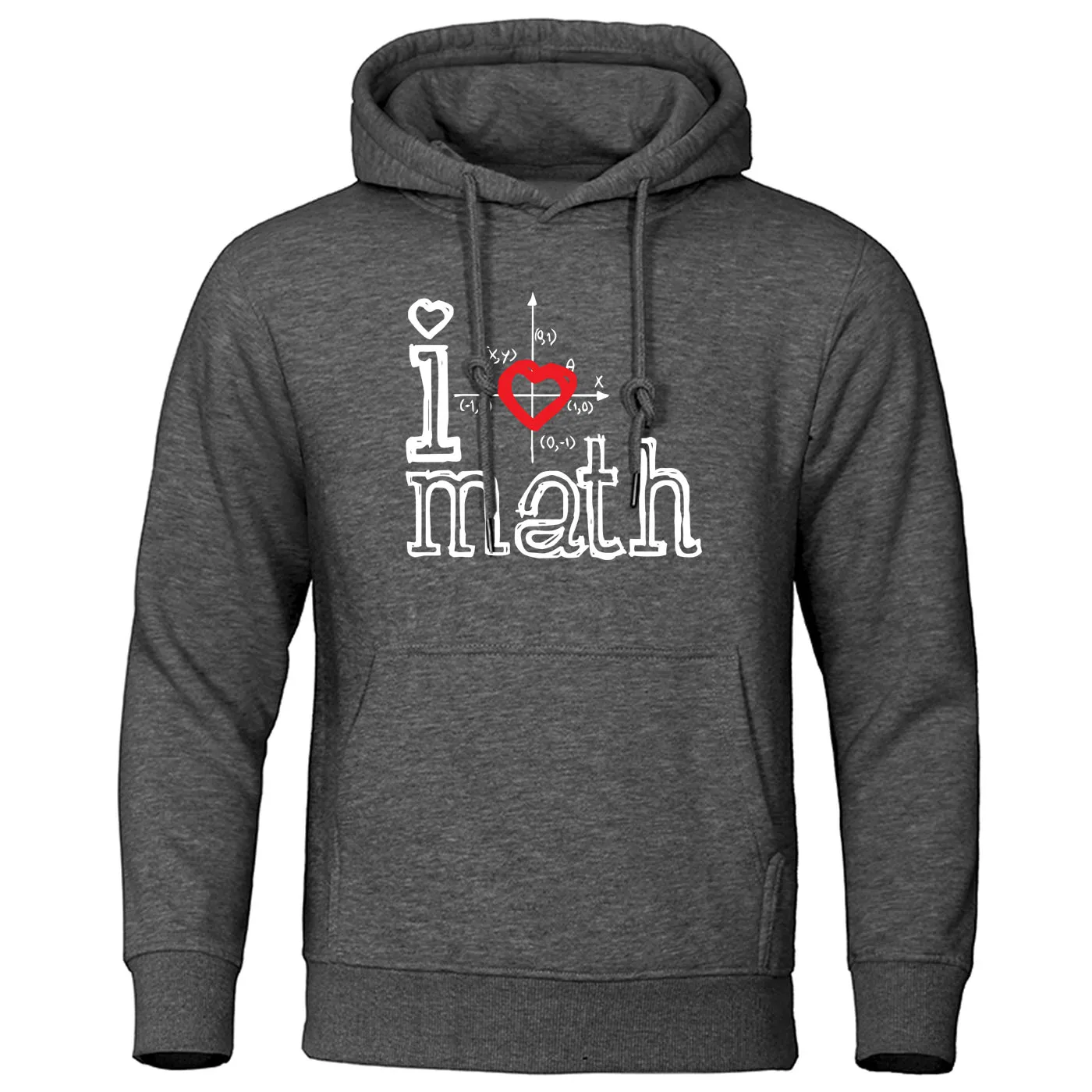 Толстовка с надписью I Love Math, свободная брендовая одежда, креативные математические толстовки с капюшоном, пуловер с принтом логотипа, осенняя теплая толстовка, Мужская Уличная одежда