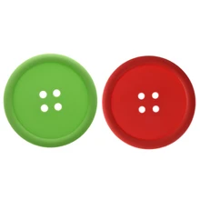 2 шт большая кнопка силиконовая подставка забавная новинка дизайн Китч Ретро напитки столовые приборы, зеленый и красный