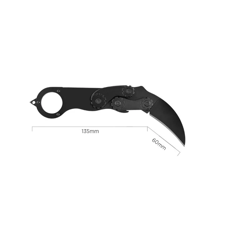 Дропшиппинг складной нож для когтей Многофункциональный механический нож серебристый черный защитный кольцевой нож CS Go игровой нож для выживания - Цвет: Черный