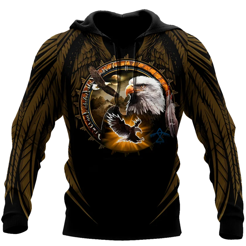 

3D Printed Casual Men's Hoodie Animal Eagle Unisex Spring/Fall Harajuku For Women Zipper Hooded Pullover Sweatshirt-01