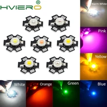 10X1 Вт 3 Вт высокое мощность чип Белый Красный Синий Зеленый светильник шарик излучатель светодиодный лампы Диоды лампы бусины с 20 мм Звезда PCB Платиновый теплоотвод