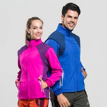 Флисовая Куртка Мужская ветрозащитная Водонепроницаемая флисовая зимняя куртка для пешего туризма Женская куртка с отстегивающимся рукавом пальто для походов и кемпинга