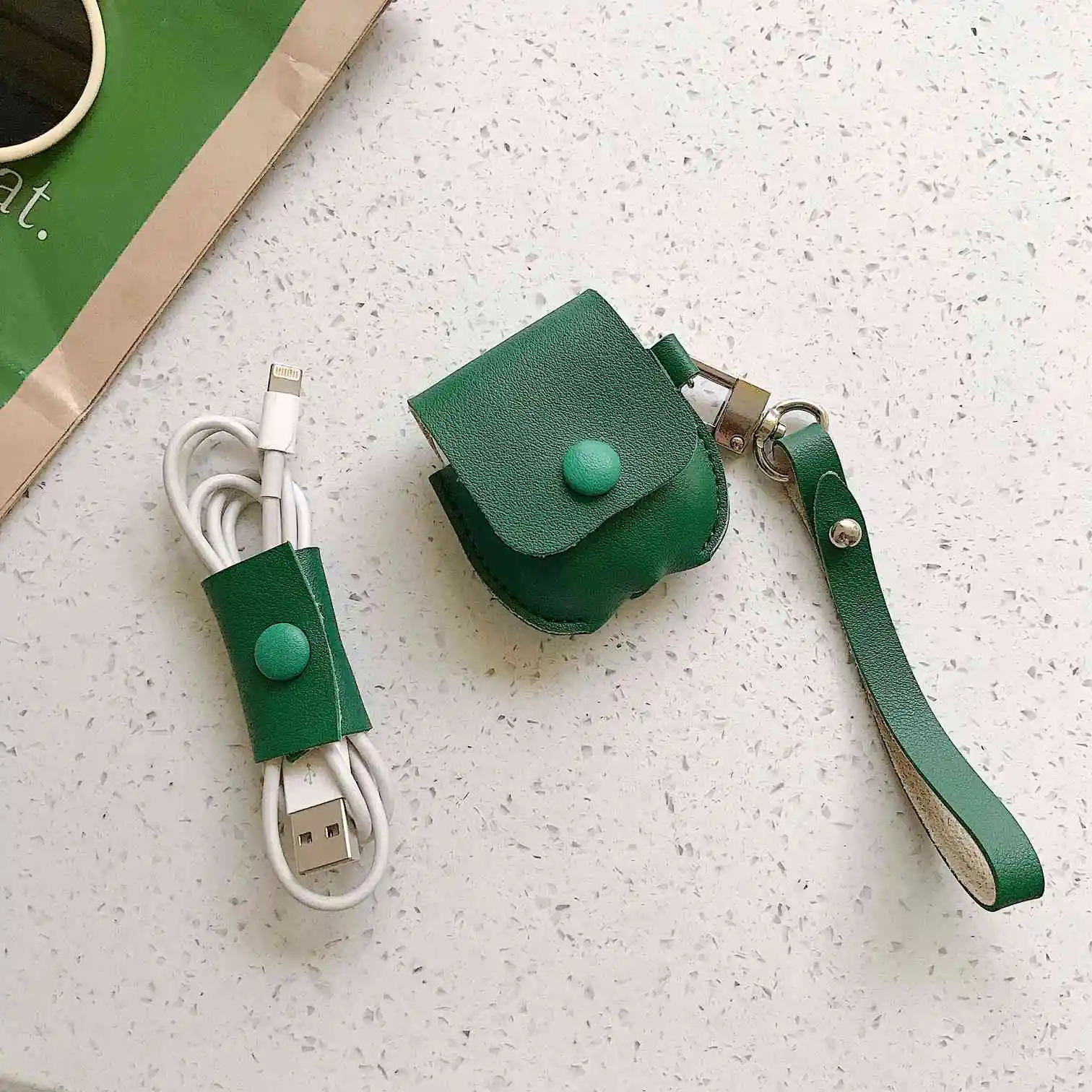 D4 Роскошный кожаный чехол для apple airpods 2, чехол, беспроводная Bluetooth Крышка с зарядным кабелем, защитный чехол, кожаный чехол для наушников - Цвет: D4