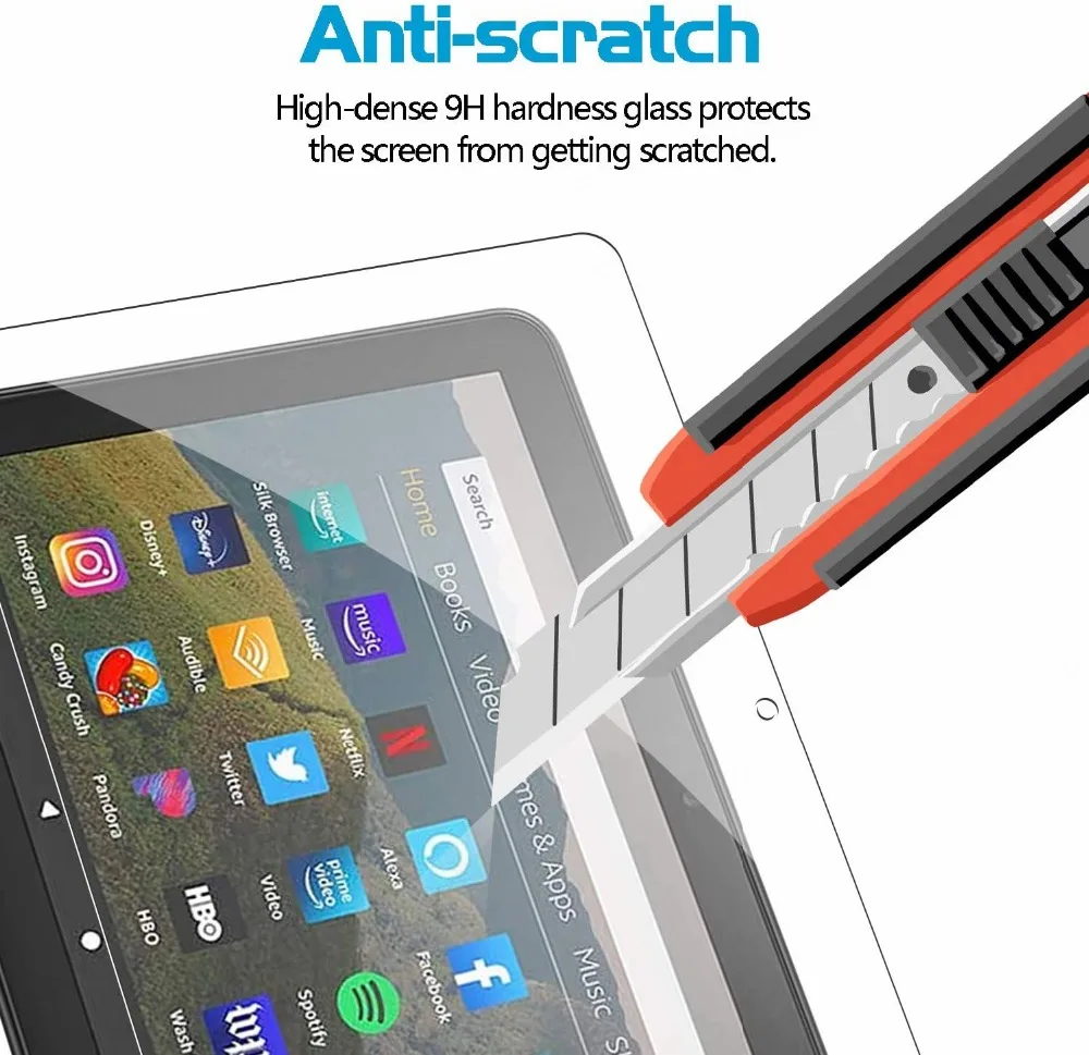 For Amazon fire HD 8 /HD 8 Plus 10th Gen 2020 -9H Premium Tablet Clear Tempered Glass Screen Protector Film Protector Cover For Amazon fire HD 8 /HD 8 Plus 10th Gen 2020 -9H Premium Tablet Clear Tempered Glass Screen Protector Film Protector Cover