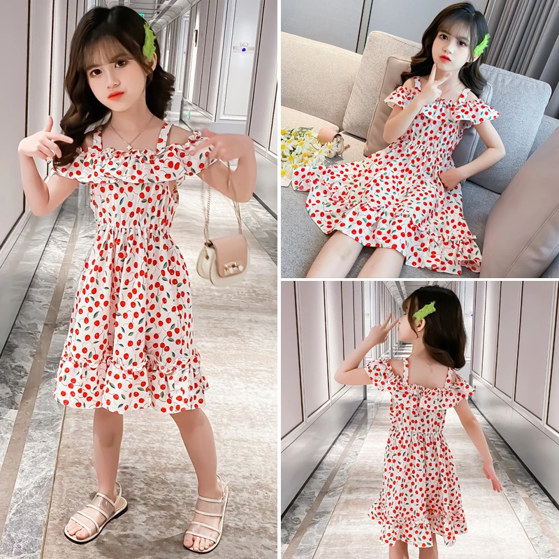 Boutique coreana 11 años ropa de verano para niños sin mangas Niña pequeña moda linda princesa hasta la rodilla vestido de línea a Delgado| Vestidos| - AliExpress