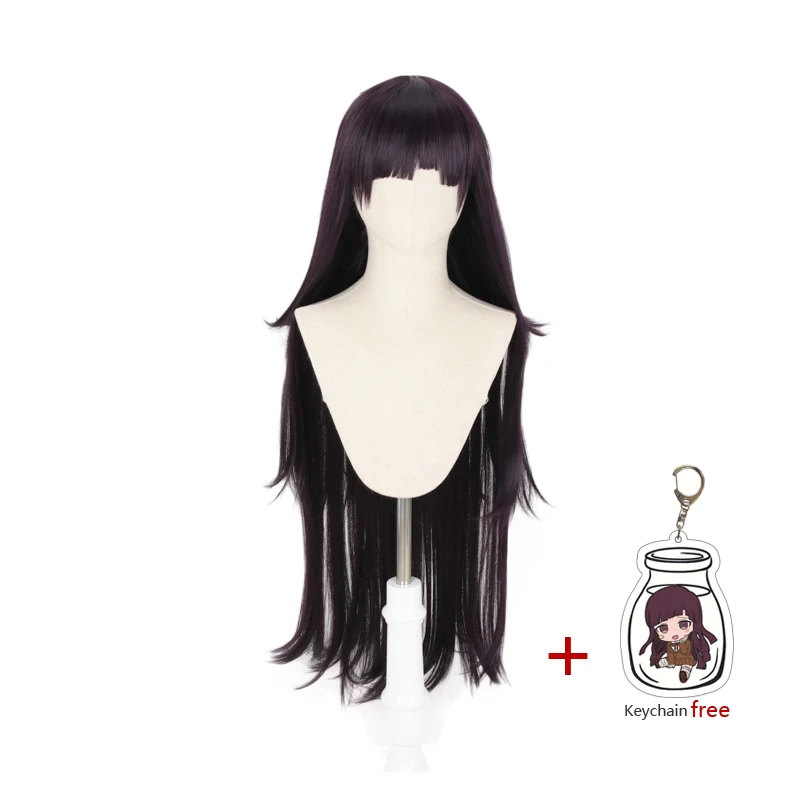 

Dangan Ronpa Tsumiki Mikan Long Wig Cosplay Costume Danganronpa Women Heat Resistant Synthetic Hair Halloween Party Wigs Keychai