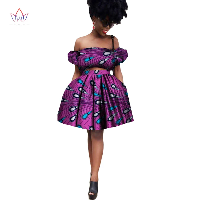2017 довольно Для женщин Костюмы Новая мода африканских печатных Воск комплект из 2