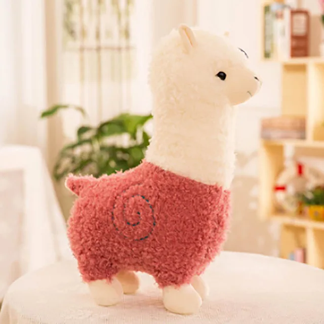 25 см Новая плюшевая игрушка из альпаки, 6 цветов, милая кукла-животное, мягкая хлопковая кукла, Декор для дома и офиса, подарок на день рождения и Рождество для девочек - Цвет: pink