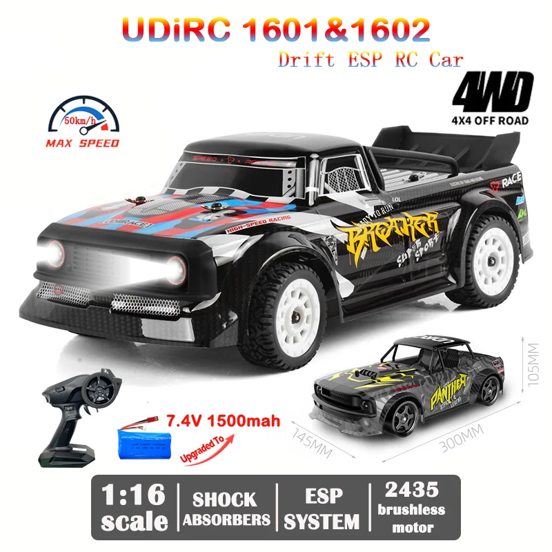 Remote Control RC Car with Lights Toys for Kids 1:16 RTR 